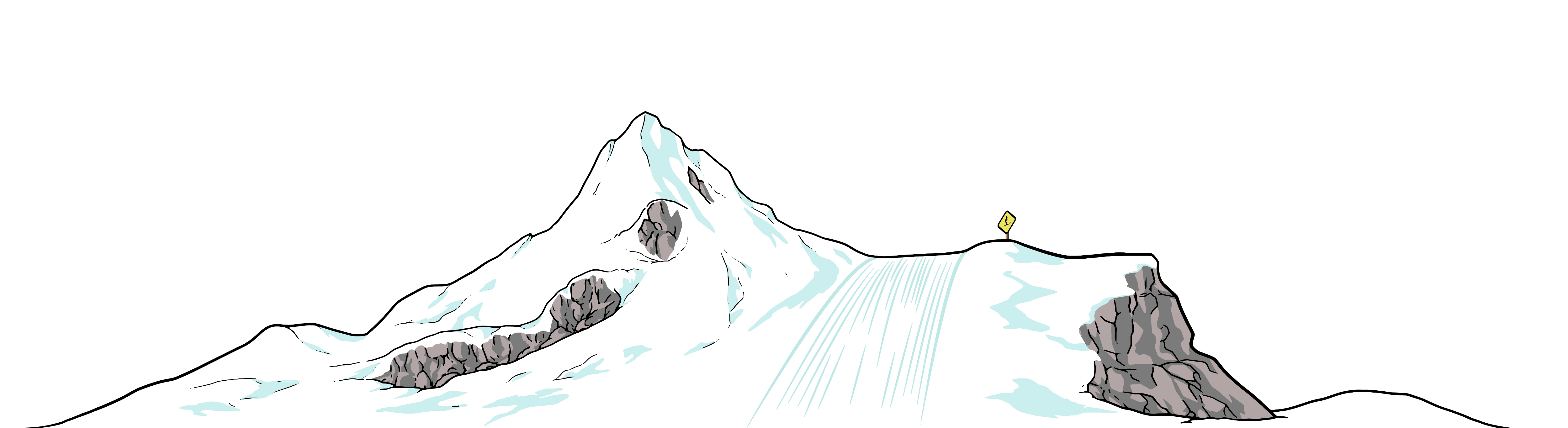 mountain with ski slopes